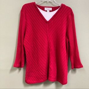 ❤️Elegant Red and White Top